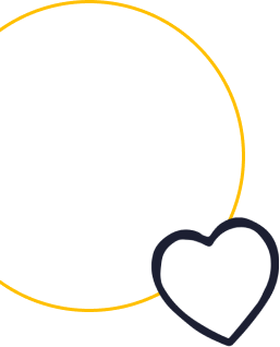 Corazón junto a un círculo