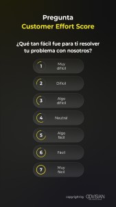 Pregunta Customer Effort Score