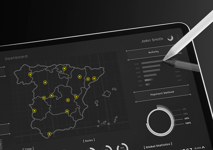 Dashboard de Customer Journey Analytics mostrando interacciones del cliente en tiempo real